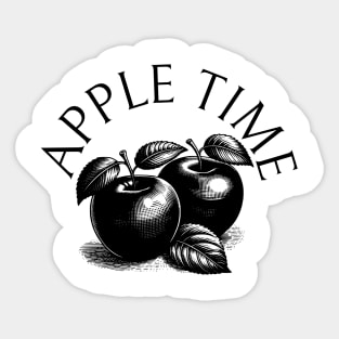 Apple Tree Art Work Black and White Vintage Sticker